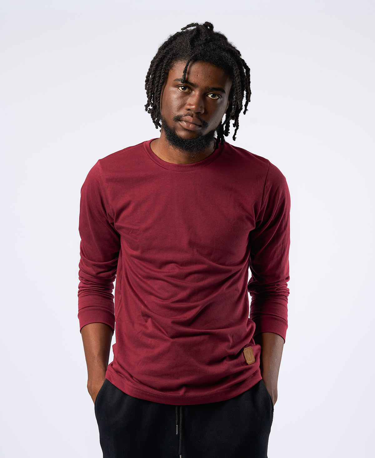 Patch Longsleeve - Heather Maroon - Image 2