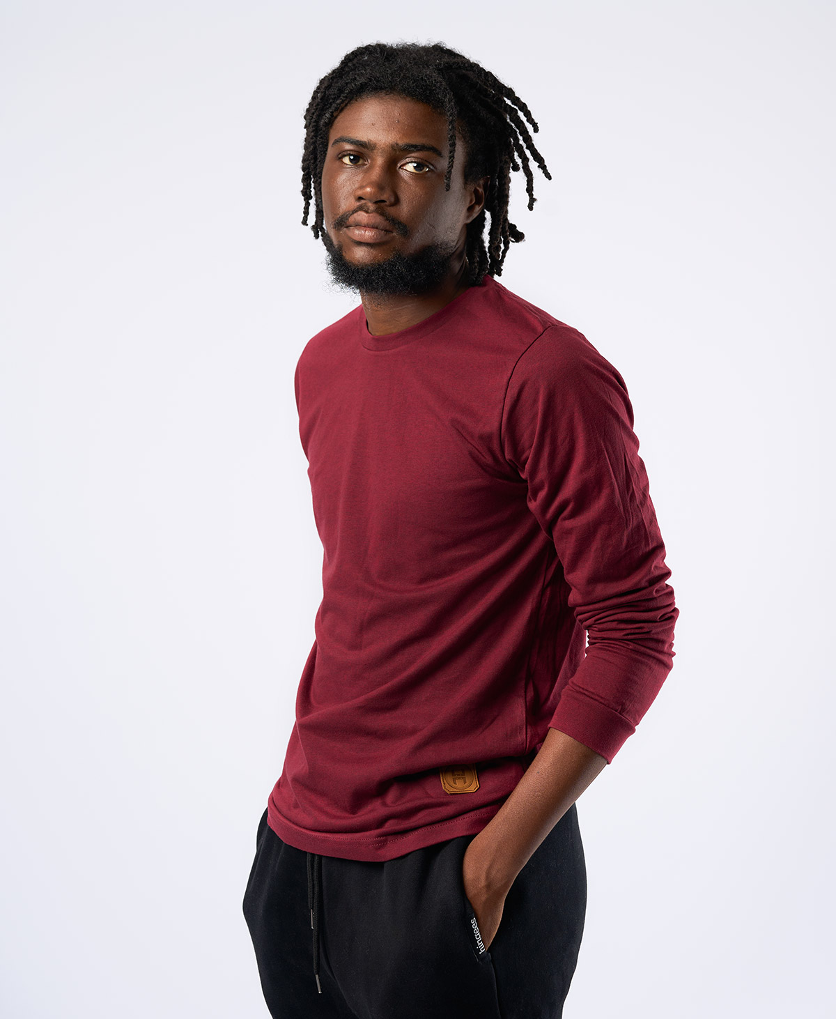 Patch Longsleeve - Heather Maroon - Image 3