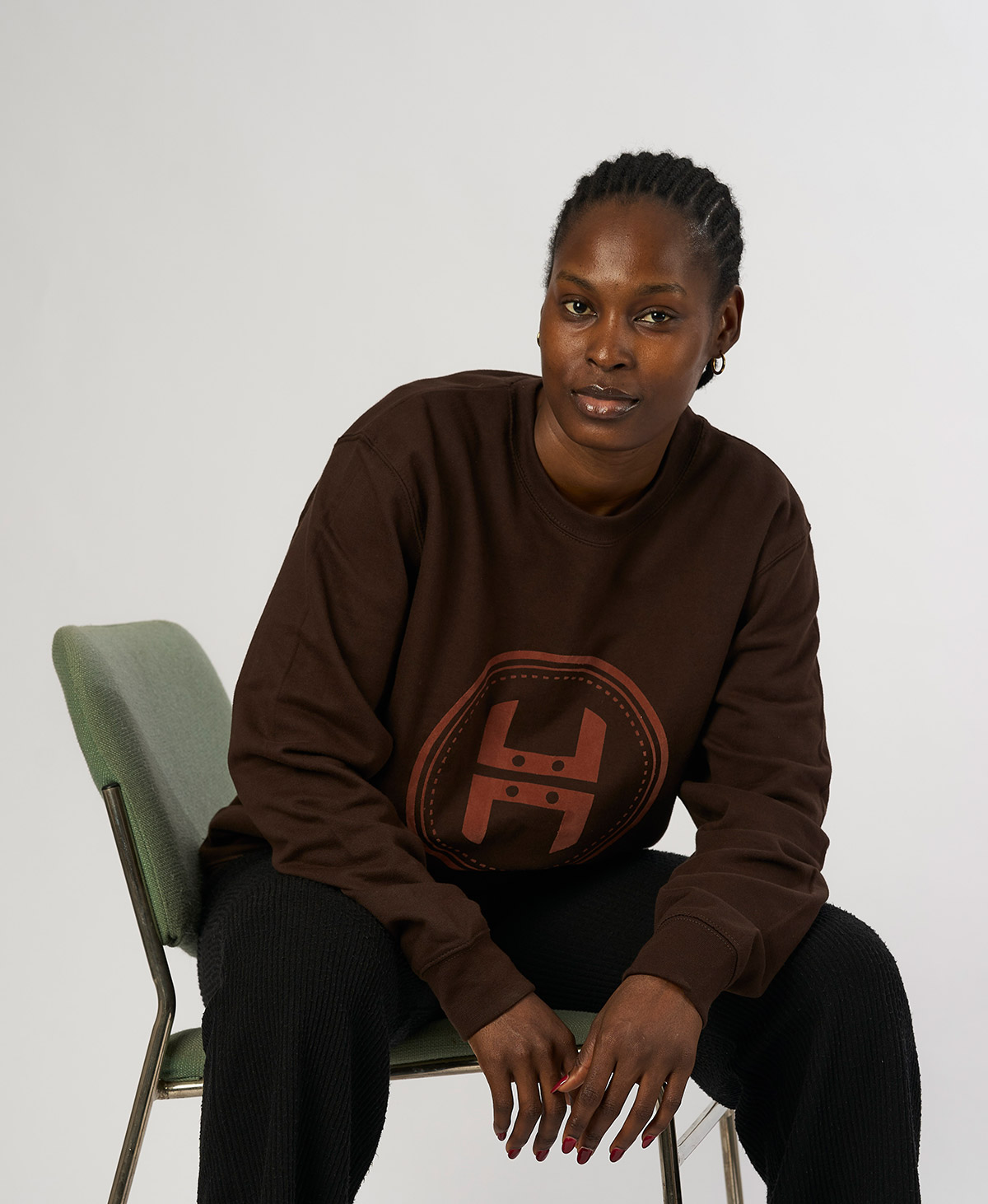 Crew neck sweat — Chocolate - Image 3