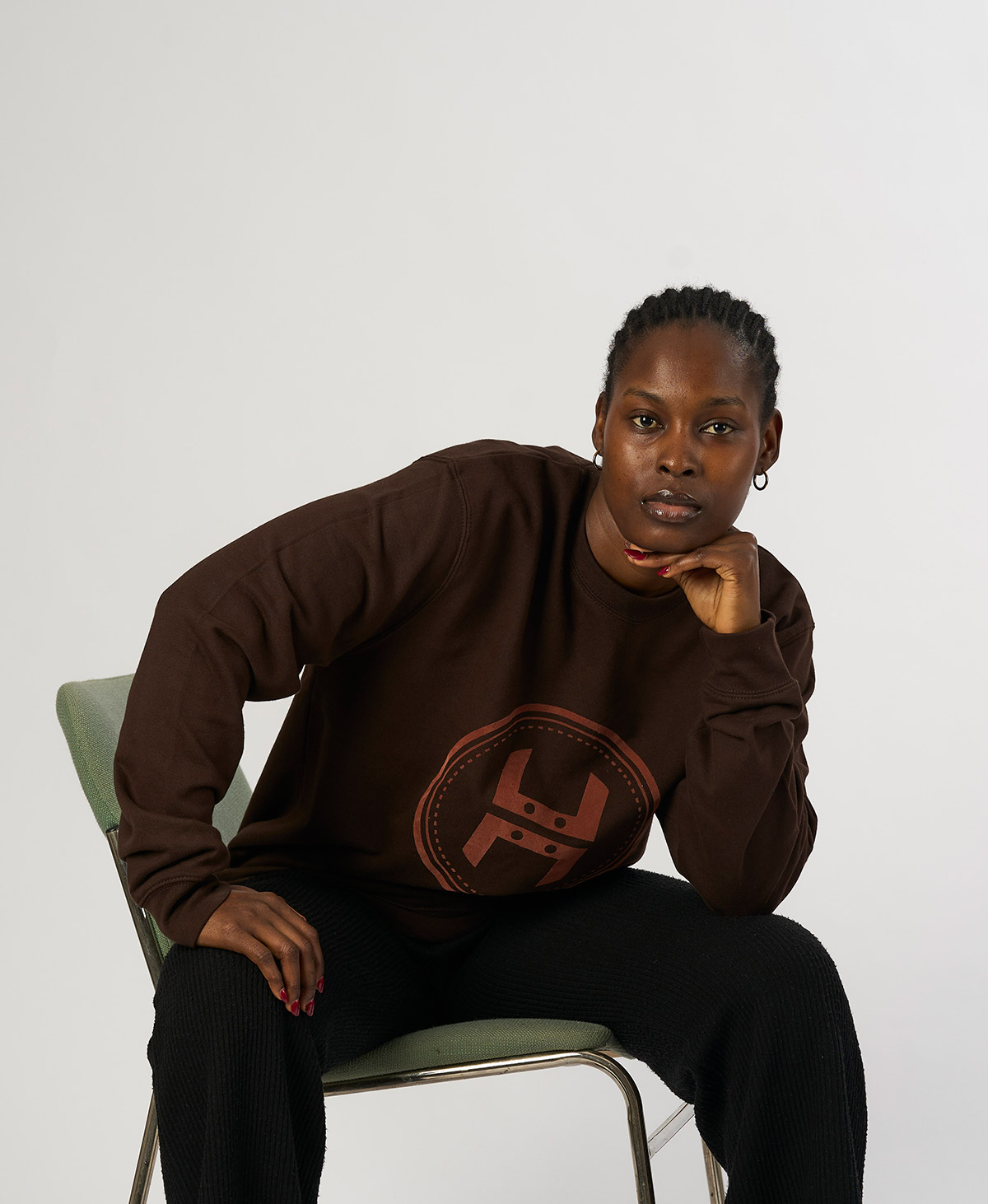 Crew neck sweat — Chocolate - Image 5