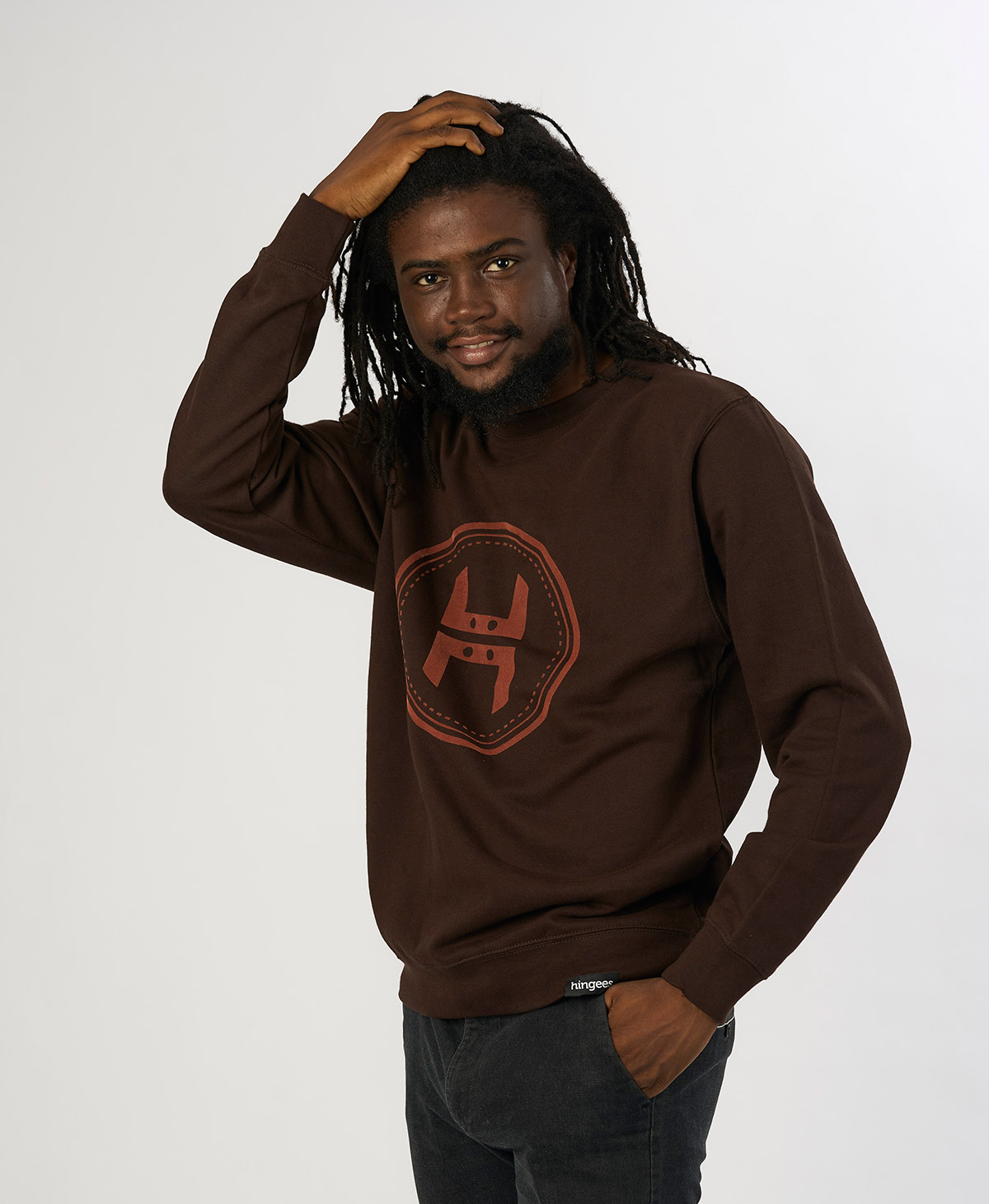 Crew neck sweat — Chocolate - Image 7
