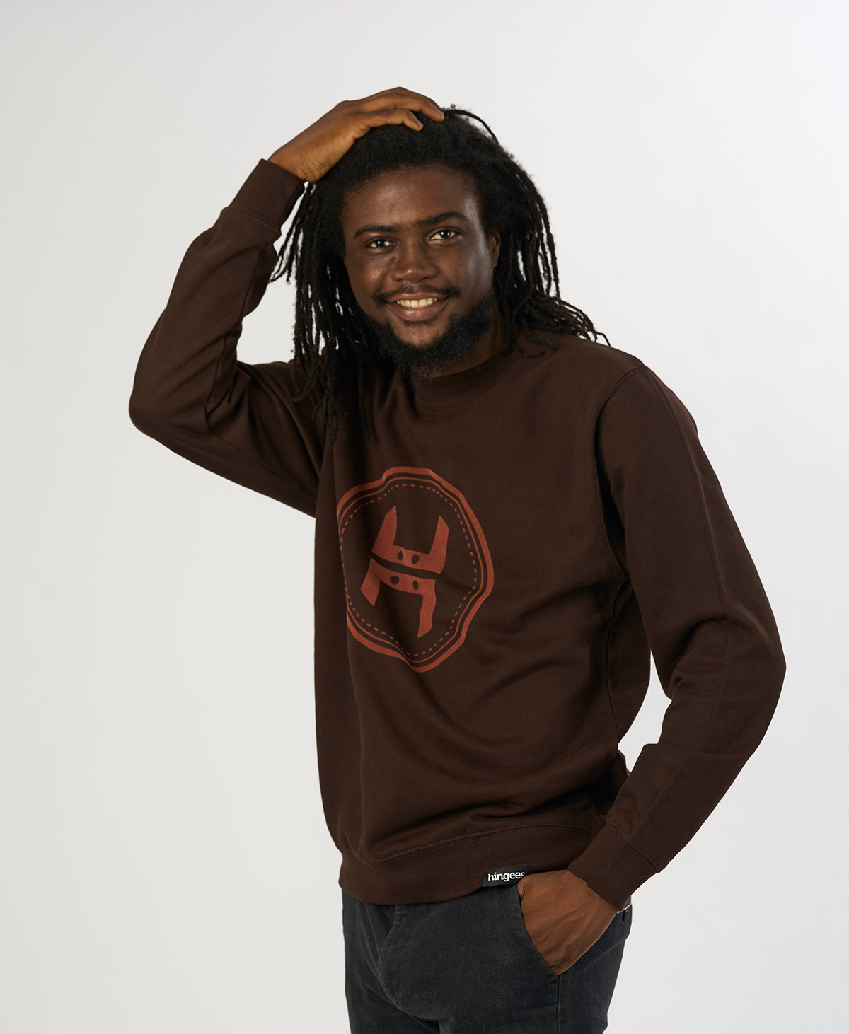 Crew neck sweat — Chocolate - Image 4