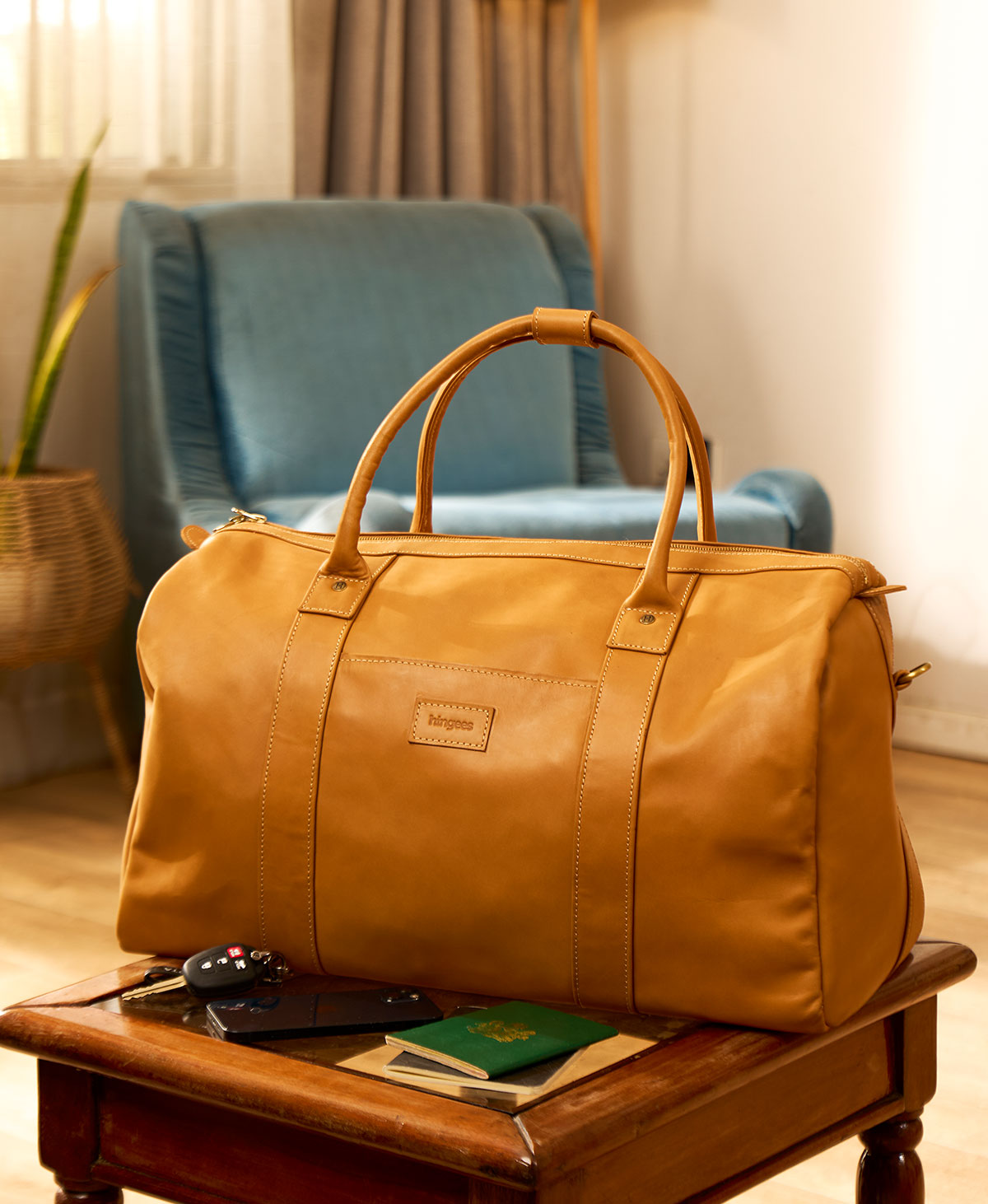 The Leather Duffel — Brown - Image 2
