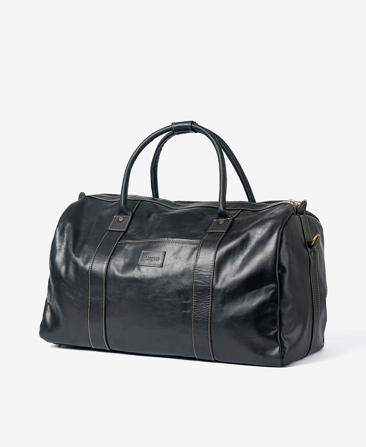 The Leather Duffel — Black - Image 9