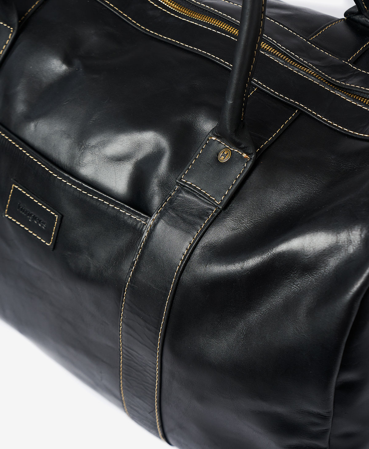 The Leather Duffel — Black - Image 6