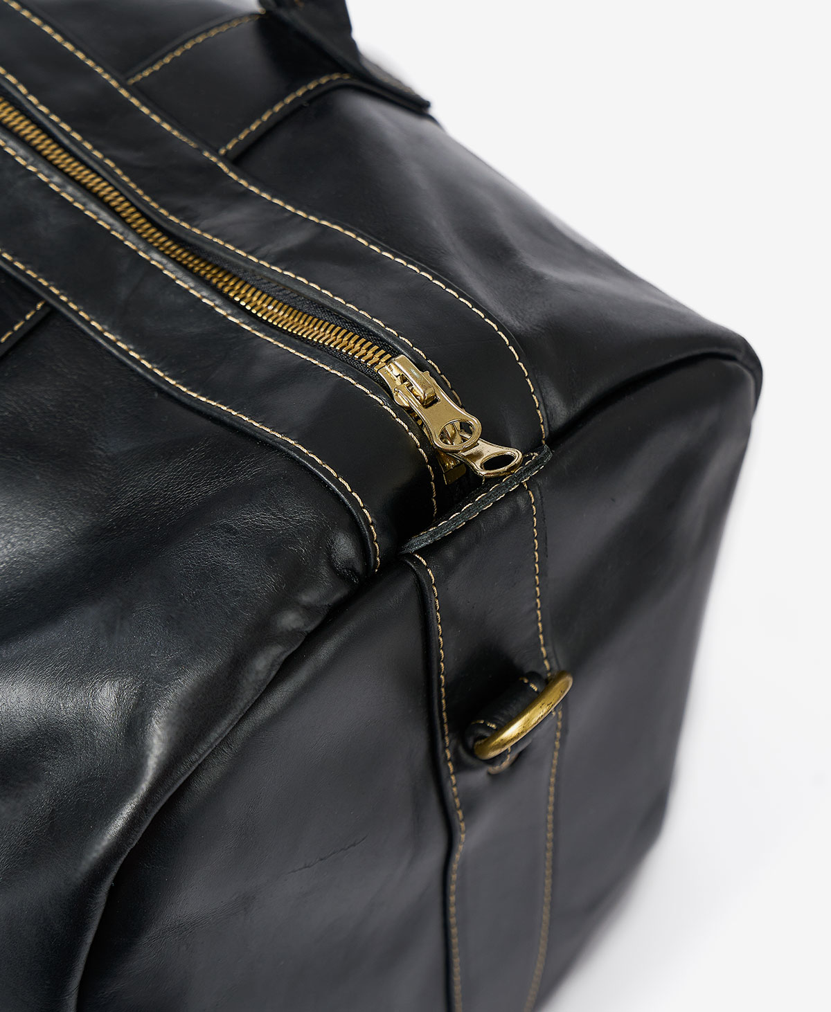 The Leather Duffel — Black - Image 3
